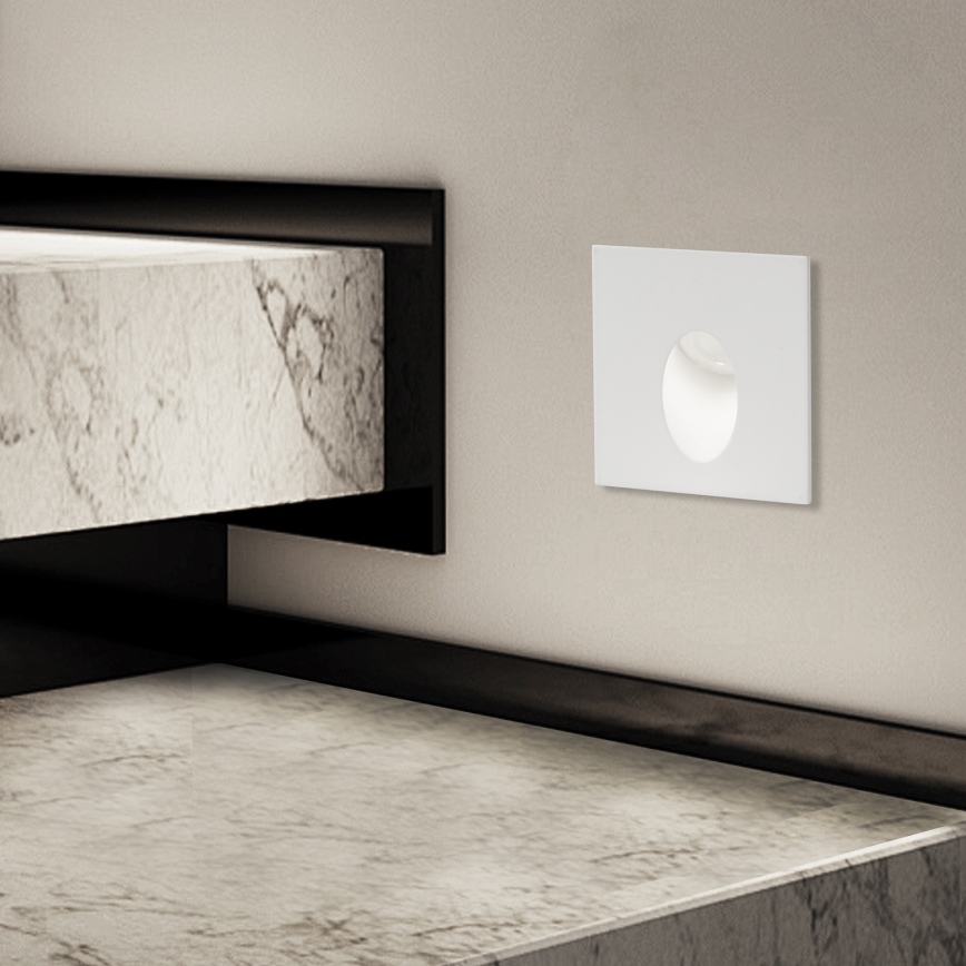 Brilagi - LED āra iebūvējamais gaismeklis STAIRDOT LED/2W/230V balts IP65 kvadrātveida