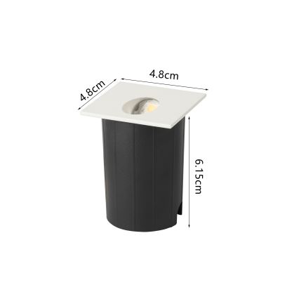 Brilagi - LED āra iebūvējamais gaismeklis STAIRDOT LED/2W/230V balts IP65 kvadrātveida