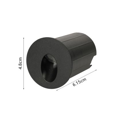 Brilagi - LED āra iebūvējamais gaismeklis STAIRDOT LED/2W/230V, melns, IP65, apaļš
