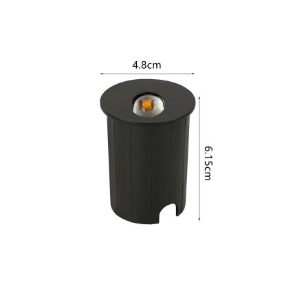 Brilagi - LED āra iebūvējamais gaismeklis STAIRDOT LED/2W/230V, melns, IP65, apaļš