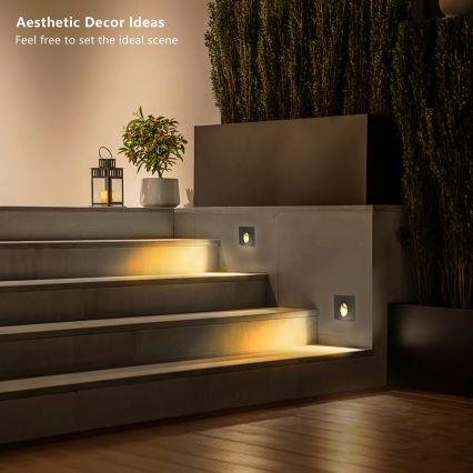 Brilagi - LED āra iebūvējamais gaismeklis STAIRDOT LED/2W/230V melns IP65 kvadrātveida