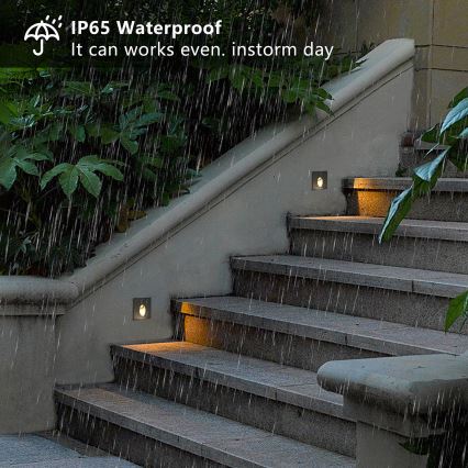 Brilagi - LED āra iebūvējamais gaismeklis STAIRDOT LED/2W/230V melns IP65 kvadrātveida