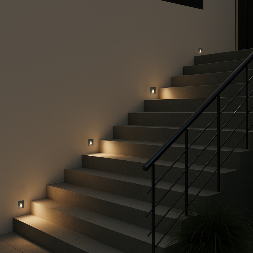 Brilagi - LED āra iebūvējamais gaismeklis STAIRDOT LED/2W/230V melns IP65 kvadrātveida