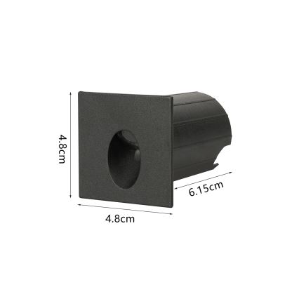 Brilagi - LED āra iebūvējamais gaismeklis STAIRDOT LED/2W/230V melns IP65 kvadrātveida