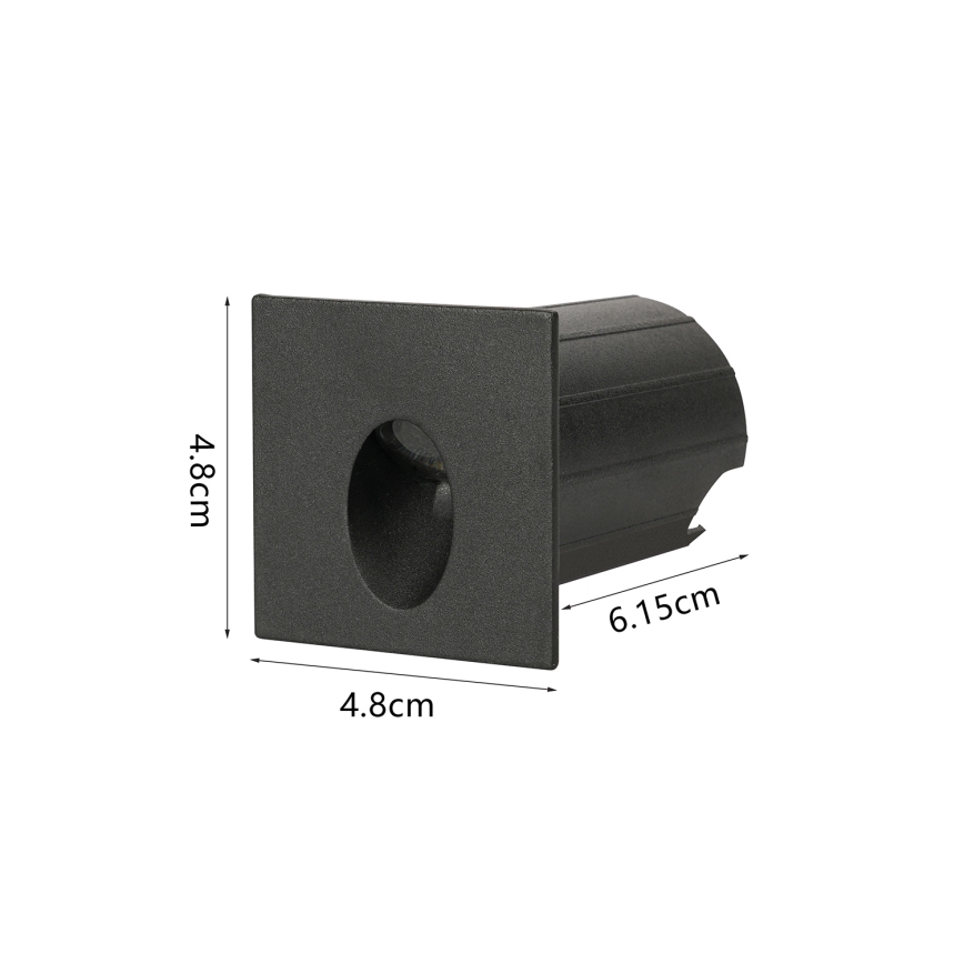 Brilagi - LED āra iebūvējamais gaismeklis STAIRDOT LED/2W/230V melns IP65 kvadrātveida