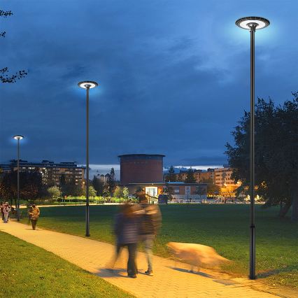 Brilagi - LED āra ielu laterna ar 5 m stabu URBANSPARK LED/120W/230V melna IP65
