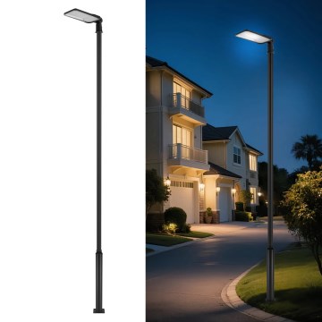 Brilagi - LED āra ielu lampa ar 5 m stabu un regulējamu locītavu, URBANLIGHT LED/200W/230V, melna, IP65