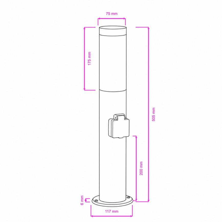 BRILAGI - LED āra lampa ar kontaktligzdu ELIA 1xE27/7W/230V 4000K IP44 50 cm antracīts