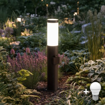 BRILAGI - LED āra lampa ar kontaktligzdu ELIA 1xE27/7W/230V 4000K IP44 50 cm antracīts
