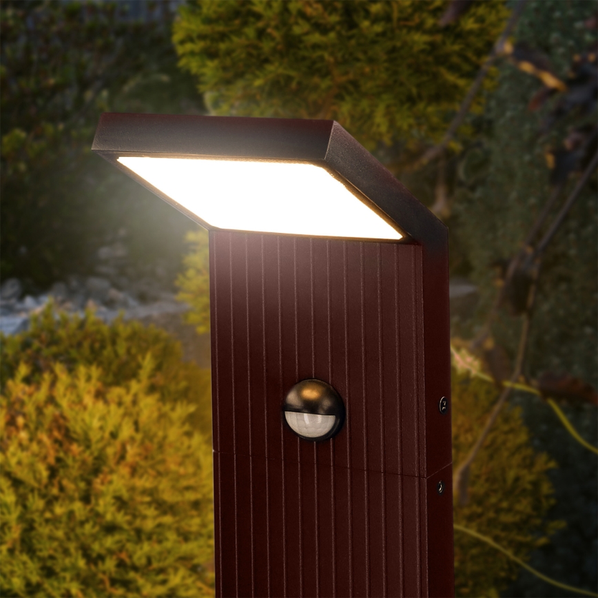 Brilagi - LED āra lampa ar sensoru RIANO LED/8W/230V brūna IP65 80 cm