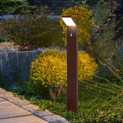 Brilagi - LED āra lampa ar sensoru RIANO LED/8W/230V brūna IP65 80 cm