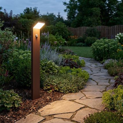 Brilagi - LED āra lampa ar sensoru RIANO LED/8W/230V brūna IP65 80 cm