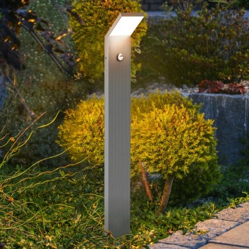 Brilagi - LED āra lampa ar sensoru RIANO LED/8W/230V sudraba IP65