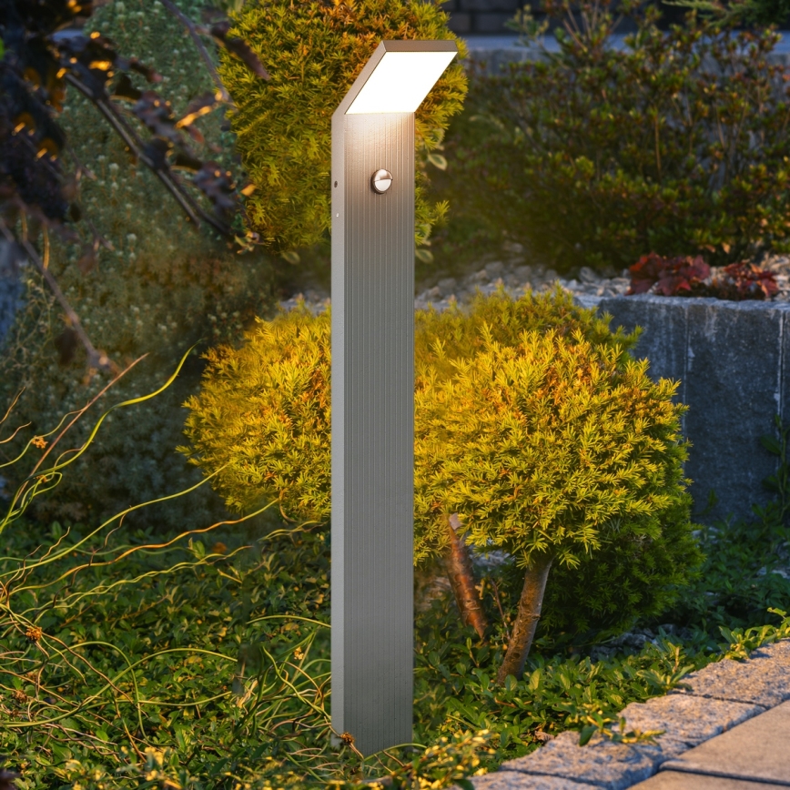 Brilagi - LED āra lampa ar sensoru RIANO LED/8W/230V sudraba IP65
