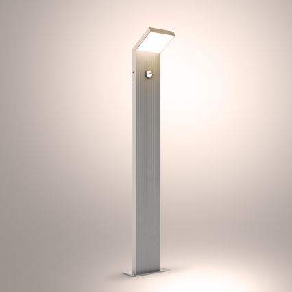 Brilagi - LED āra lampa ar sensoru RIANO LED/8W/230V sudraba krāsas IP65 80 cm