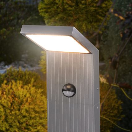 Brilagi - LED āra lampa ar sensoru RIANO LED/8W/230V sudraba krāsas IP65 80 cm