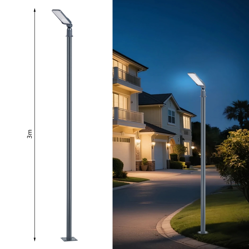 Brilagi - URBANLIGHT LED āra ielu lampa ar 3 m stabu un locītavu LED/50W/230V antracīts IP65