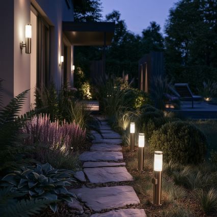 BRILAGI - LED āra lampa ar kontaktligzdu ELIA 1xE27/7W/230V 4000K IP44 50 cm matēts hroms