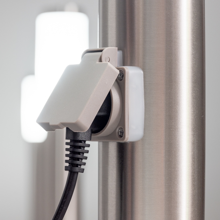 BRILAGI - LED āra lampa ar kontaktligzdu ELIA 1xE27/7W/230V 4000K IP44 50 cm matēts hroms