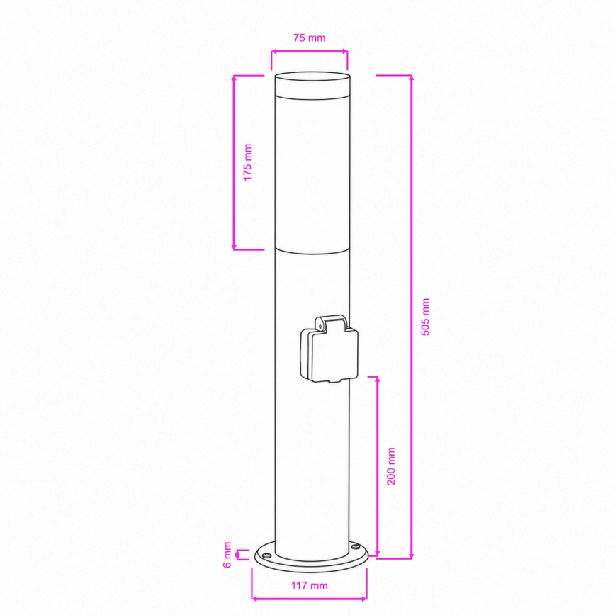 BRILAGI - LED āra lampa ar kontaktligzdu ELIA 1xE27/7W/230V 4000K IP44 50 cm matēts hroms