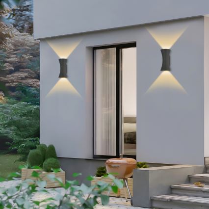 Brilagi - LED āra siena lampa BICON LED/10W/230V antracīts IP44