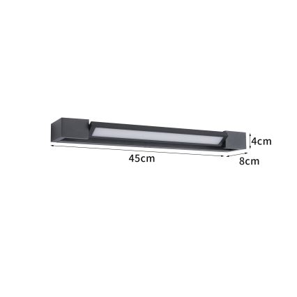 BRILAGI - LED āra sienas gaismeklis AQUA LINE LED/12W/230V 45 cm IP44 melns CRI 90