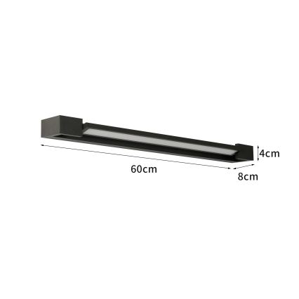 BRILAGI - LED Āra sienas gaismeklis AQUA LINE LED/18W/230V 60 cm IP44 melns CRI 90
