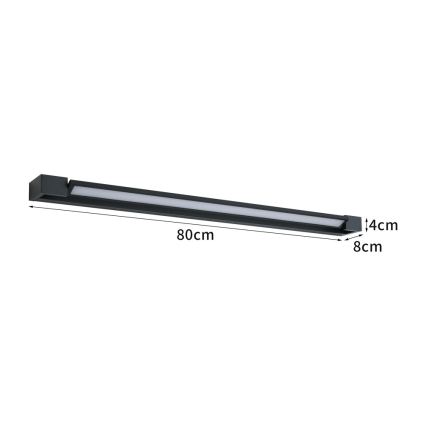 BRILAGI - LED āra sienas gaismeklis AQUA LINE LED/20W/230V 80 cm IP44 melns CRI 90