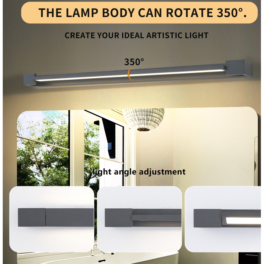 Brilagi - LED āra sienas gaismeklis AQUA LINE LED/24W/230V 90 cm IP44 antracīts CRI 90