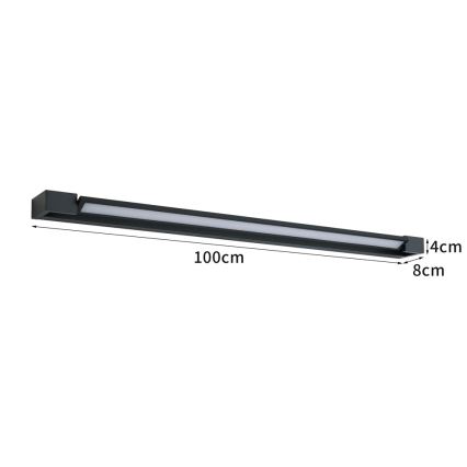 BRILAGI - LED āra sienas gaismeklis AQUA LINE LED/28W/230V 100 cm IP44 melns CRI 90