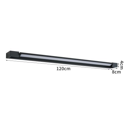 BRILAGI - LED Āra sienas gaismeklis AQUA LINE LED/36W/230V 120 cm IP44 melna CRI 90