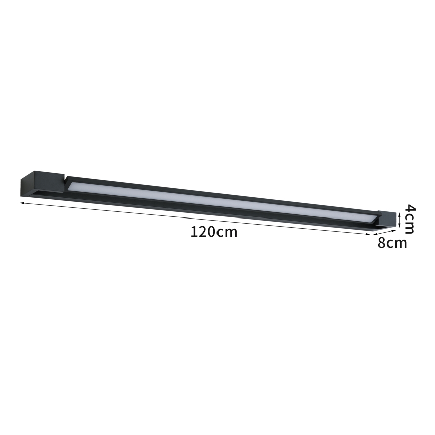 BRILAGI - LED Āra sienas gaismeklis AQUA LINE LED/36W/230V 120 cm IP44 melna CRI 90