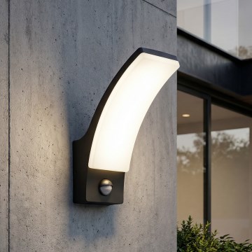BRILAGI - LED āra sienas gaismeklis ar kustības un krēslas sensoru ARCELO LED/12W/230V IP65 melns