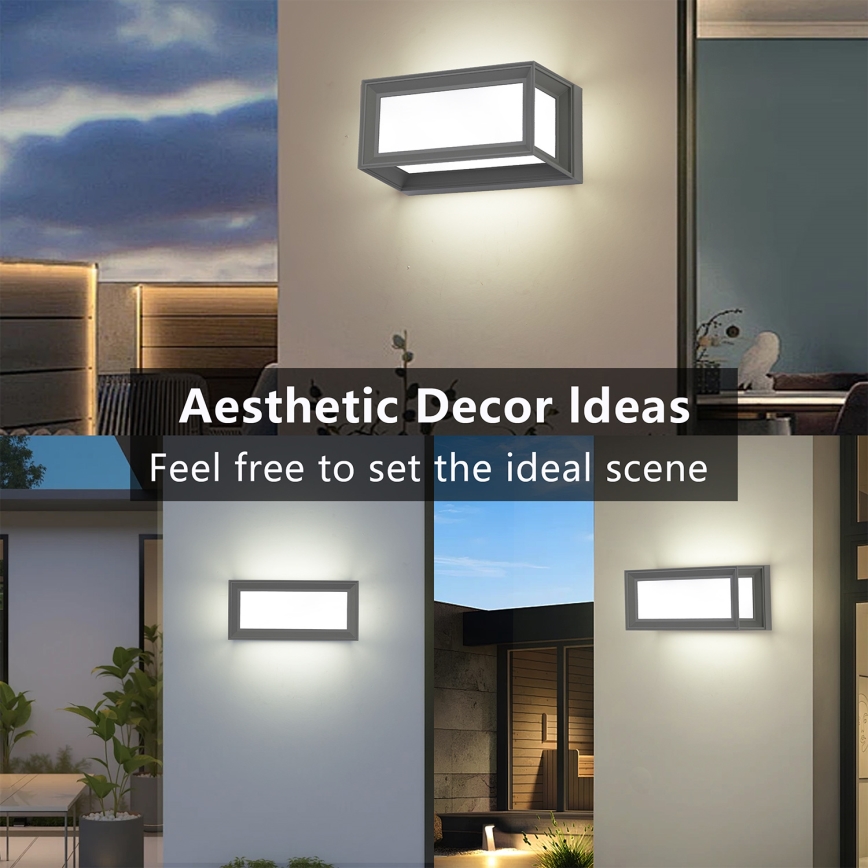 Brilagi - LED āra sienas gaismeklis ar sensoru PARKER LED/12W/230V pelēks IP44