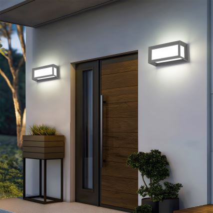 Brilagi - LED āra sienas gaismeklis ar sensoru PARKER LED/12W/230V pelēks IP44
