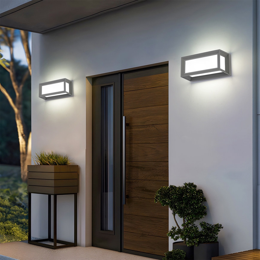 Brilagi - LED āra sienas gaismeklis ar sensoru PARKER LED/12W/230V pelēks IP44
