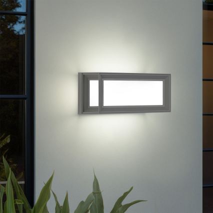 Brilagi - LED āra sienas gaismeklis ar sensoru PARKER LED/12W/230V pelēks IP44