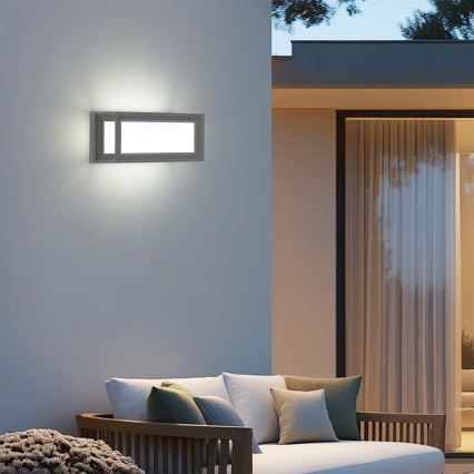 Brilagi - LED āra sienas gaismeklis ar sensoru PARKER LED/12W/230V pelēks IP44