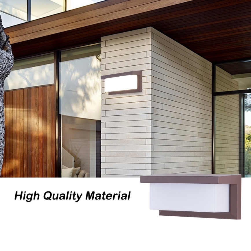 Brilagi - LED āra sienas gaismeklis ar sensoru BRICKY LED/12W/230V brūns IP54