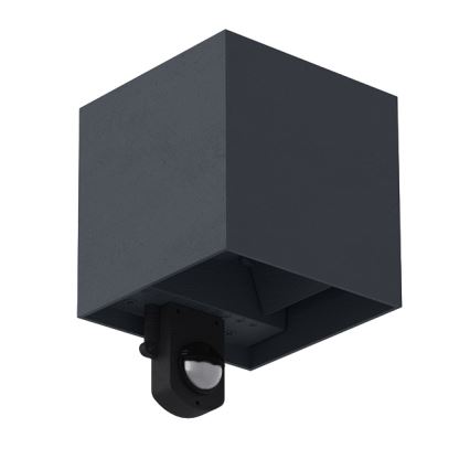 Brilagi - LED āra sienas gaismeklis ar sensoru CUBE LED/6W/230V antracīts IP65