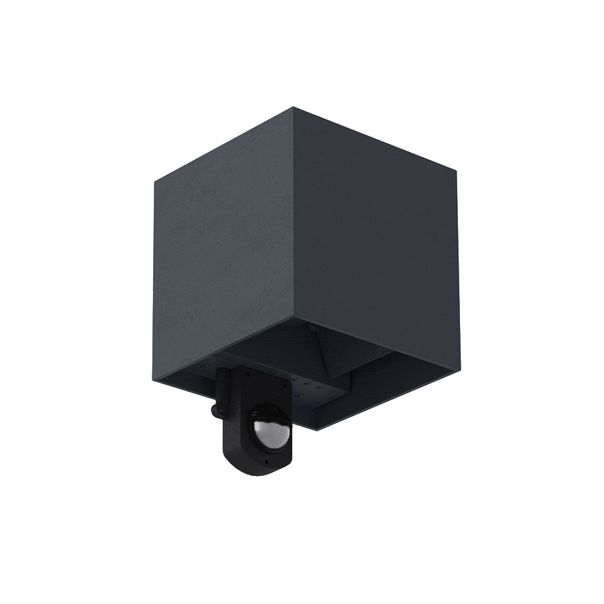 Brilagi - LED āra sienas gaismeklis ar sensoru CUBE LED/6W/230V antracīts IP65