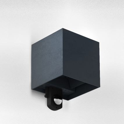 Brilagi - LED āra sienas gaismeklis ar sensoru CUBE LED/6W/230V antracīts IP65