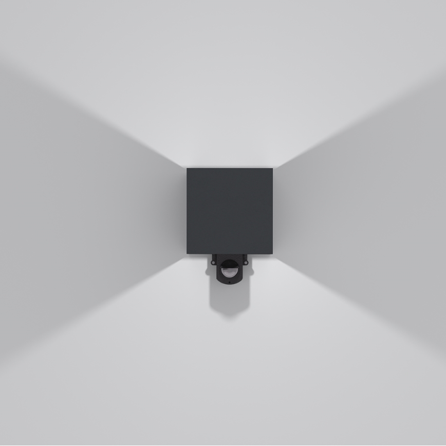 Brilagi - LED āra sienas gaismeklis ar sensoru CUBE LED/6W/230V antracīts IP65