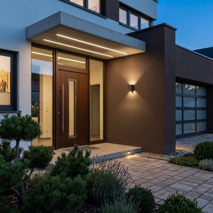 Brilagi - LED āra sienas gaismeklis ar sensoru CUBE LED/6W/230V brūns IP65