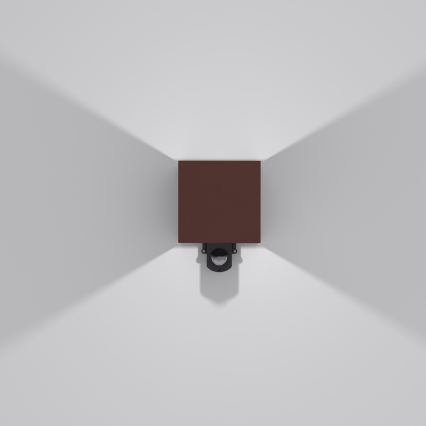 Brilagi - LED āra sienas gaismeklis ar sensoru CUBE LED/6W/230V brūns IP65