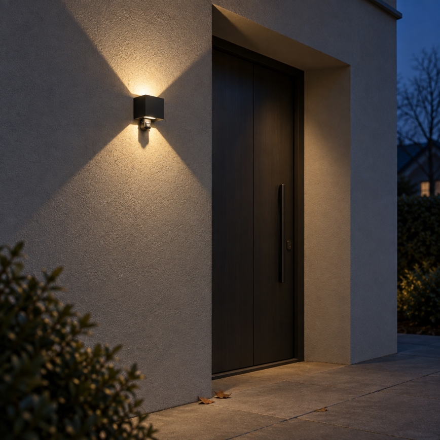 BRILAGI - LED āra sienas gaismeklis ar sensoru CUBE LED/6W/230V melns IP65