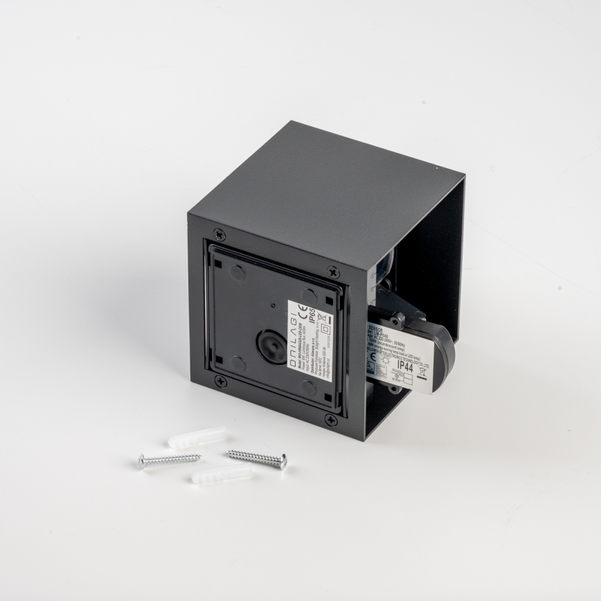 BRILAGI - LED āra sienas gaismeklis ar sensoru CUBE LED/6W/230V melns IP65