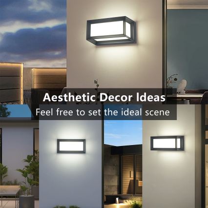 Brilagi - LED āra sienas gaismeklis ar sensoru PARKER LED/12W/230V antracīts IP44