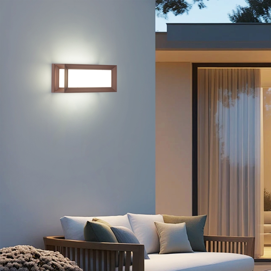 Brilagi - LED āra sienas gaismeklis ar kustību sensoru PARKER LED/12W/230V brūns IP44