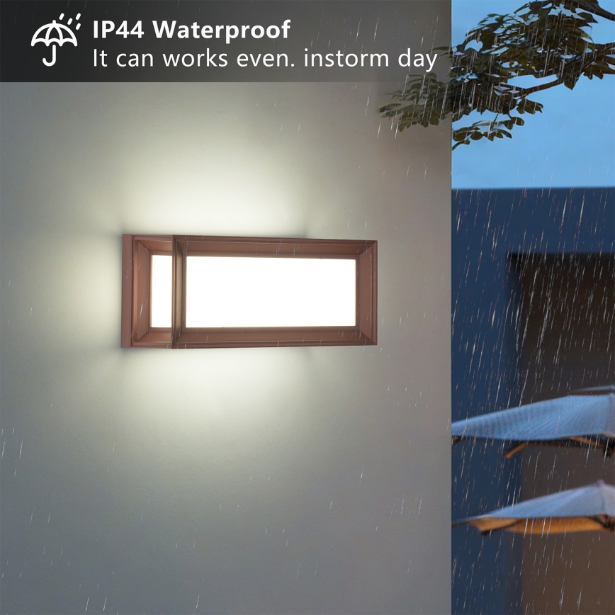 Brilagi - LED āra sienas gaismeklis ar kustību sensoru PARKER LED/12W/230V brūns IP44